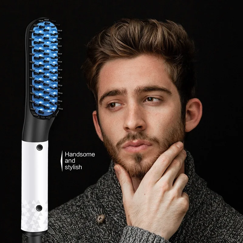 Новая мода многофункциональная расческа для волос быстрый выпрямитель для бороды щипцы для завивки шоу Кепка для мужчин красота инструмент для укладки волос - Цвет: 020 with box