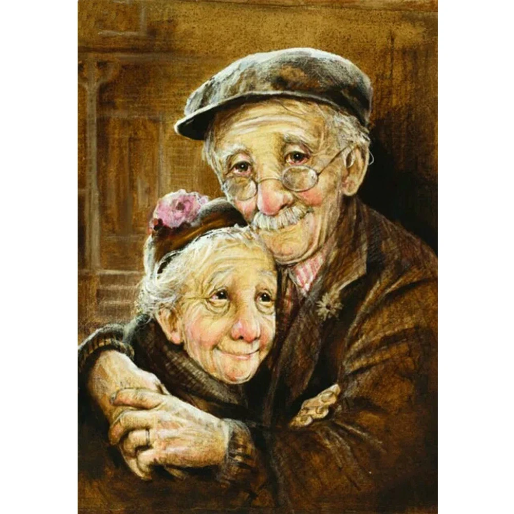 Старик старухе говорит. Бабушка и дедушка. Пожилые люди в живописи. Портрет бабушки и дедушки. Старики живопись.