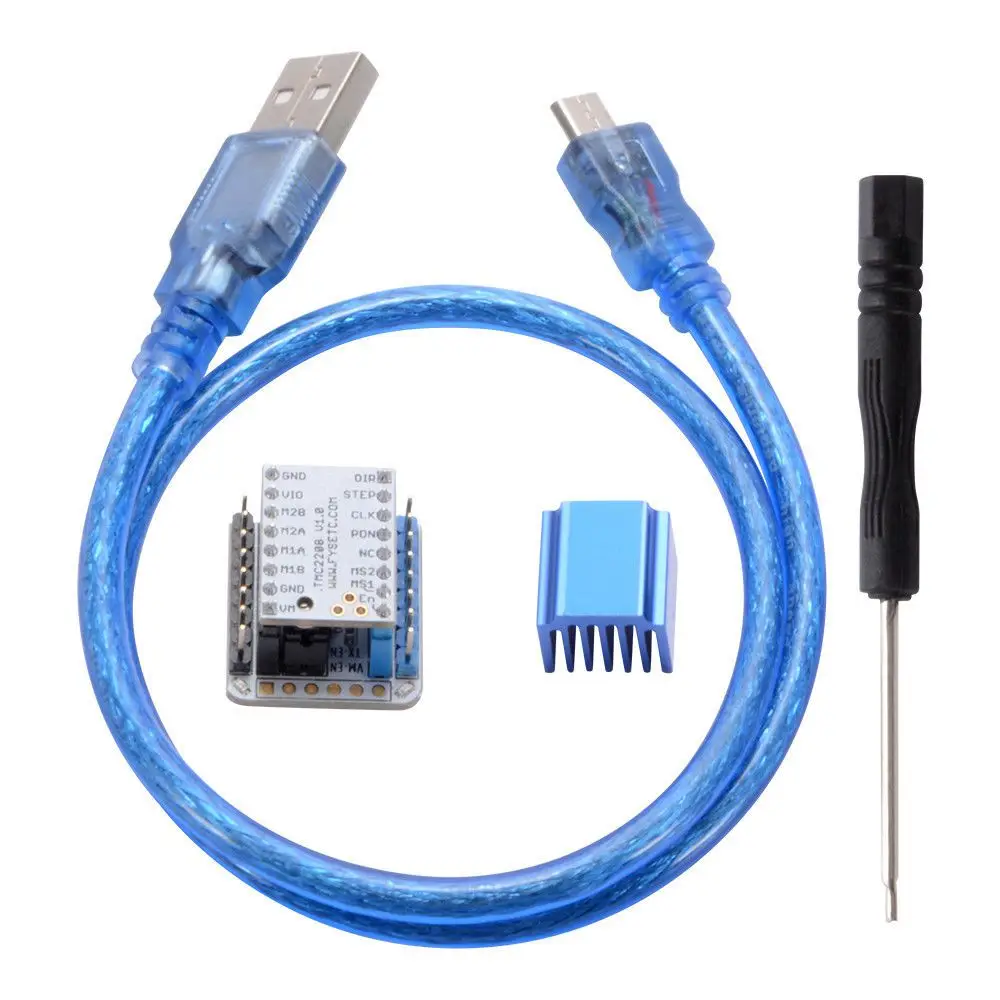 

TMC2208 V1.0 Stepper Motor Driver + Tester Module With Stackable Headers Logic supply voltage 3.3-5V blue metal