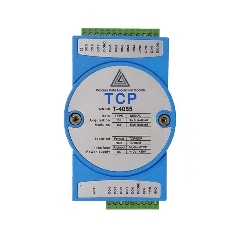 

8-channel Digital Input / 8-channel Digital Output / Counting Data Acquisition Module MODBUS TCP Ethernet T-4505