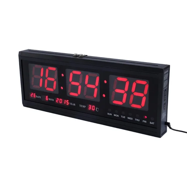 LED Wall Clock Digital Calendar Watch with Temperature Week and Date