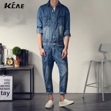 Männlich Schlank Baumwolle plus größe zwei stück Abnehmbaren denim bib pants herren Overall Overalls Blau Hosen Strampler Overalls Hosen