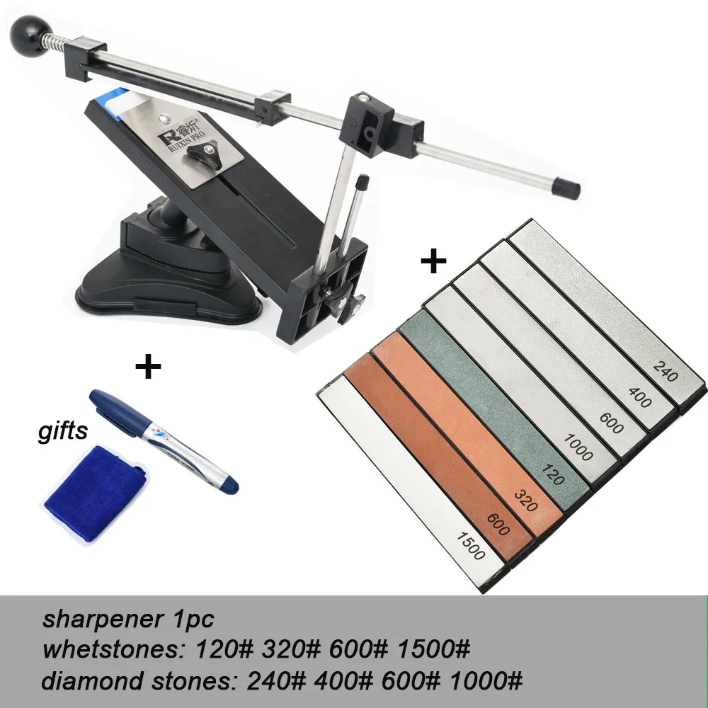Точилка для ножей Система заточки стали Профессиональный алмаз точильного камня камни стержни фиксированный угол шлифовального устройства - Цвет: black sharpener 3