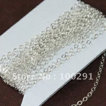 200 м/лот 3x4 мм посеребренный металл O цепочка ювелирных изделий Аксессуары Компоненты