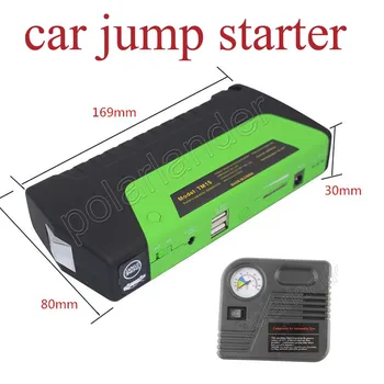 

Car Jump Starter with pump 12V Auto Booster Emergency Rechargeable battery and charger for Cell Phone 50800 mAh