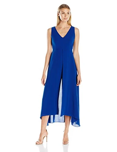 High waist chiffon overlay jumpsuit Clearance