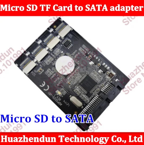 

Free shipping New 4 Micro SD TF Card to 22pin SATA adapter card 2.5" hdd enclosure with RAID 0 Multi TF cards to SATA converter