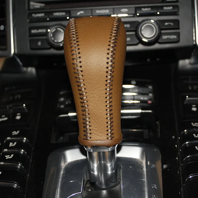 Ручка переключения передач из кожи наппа для Porsche Cayenne, 2013 год, Крышка для автомобиля, ручка переключения передач copri pomello cambio, ручка переключения передач
