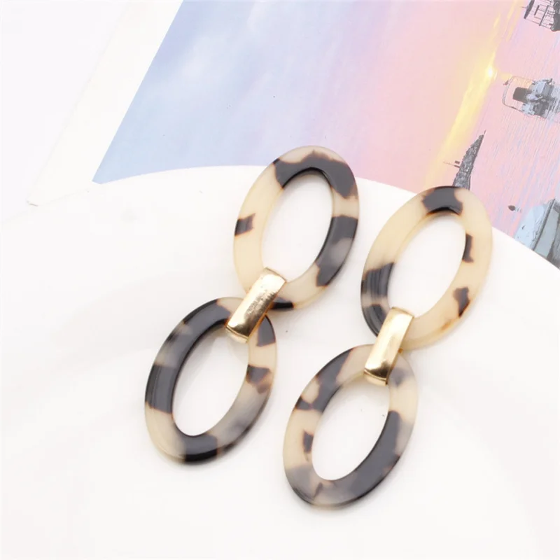 

ZCHLGR Acrylic Earrings 2019 Big Statement Earrings for Women Resin Oval Square Geometric Drop Dangle Earrings Bohemian Jewelry