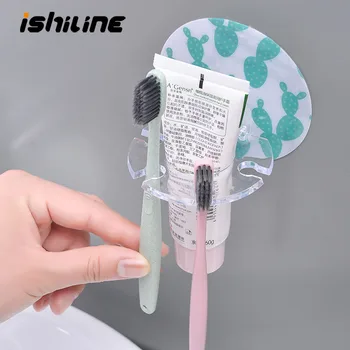 

4PCs Plastic Toothbrush Holder Toothpaste Storage Rack Shaver Tooth Brush Dispenser Bathroom Organizer Accessories Tools