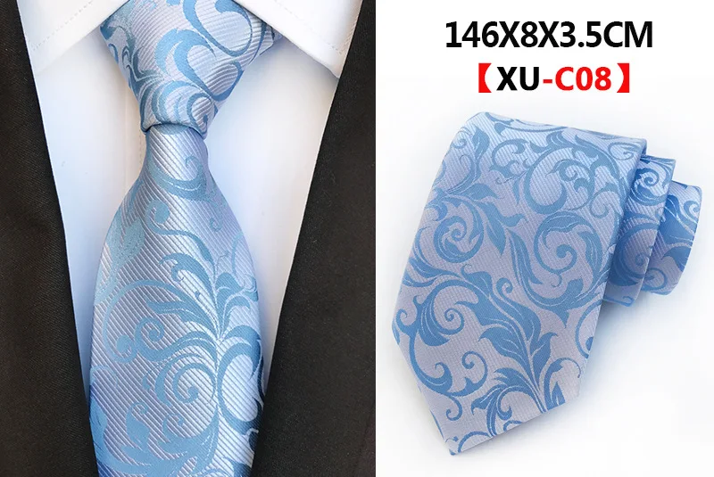 Новая мода 8 см шелковый мужской цветочный галстук зеленый синий Jucquard галстук деловой мужской костюм Свадебная вечеринка Формальные шеи галстуки подарки галстук - Цвет: C-08