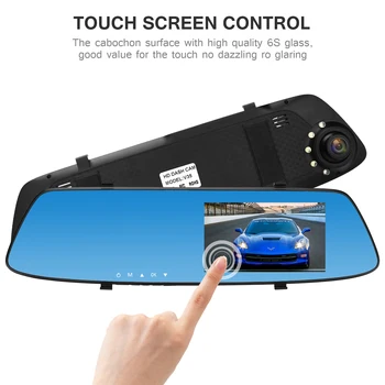 

HD 4.3 inch Touch Screen Car Camera 1080P 170 Wide-angle Driving Recorder Ultra-clear Night Vision With Rear Camera Car DVR 5