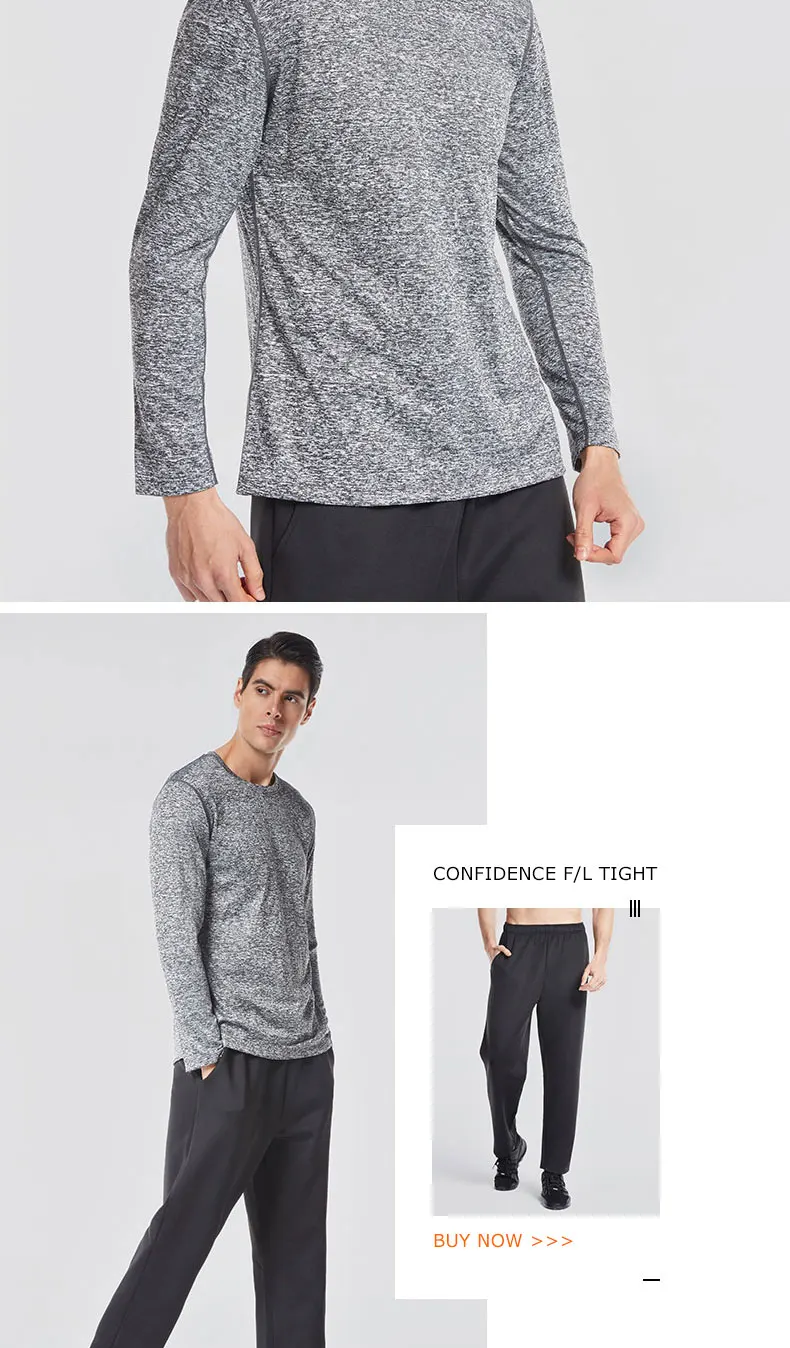 VANSYDICAL Running T-shirt Men Quick Dry Running Long Sleeve Shirt for Jogging Fitness Gym Training Tops Cycling Jersey kelme XL 28