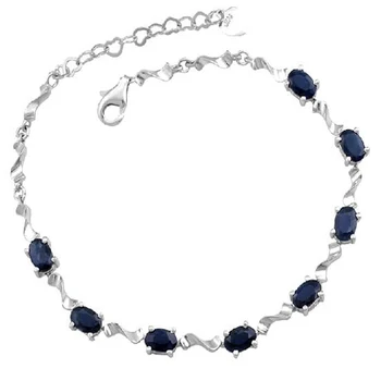 

2017 Sale Qi Xuan_Free Mail Dark Blue Stone Elegant Bracelets_S925 Solid Silver Fashion Bracelets_Manufacturer Directly Sales