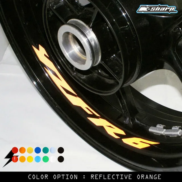 

8 X CUSTOM INNER RIM DECALS WHEEL Reflective STICKERS STRIPES FIT YAMAHA YZF R6