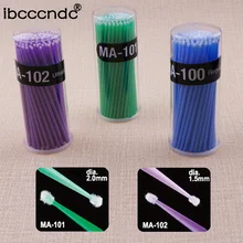 100 шт./упак. Microbrushes одноразовые кисти для макияжа отдельных Удаление ресниц инструменты, щетка микрощетки наращивания ресниц Инструменты