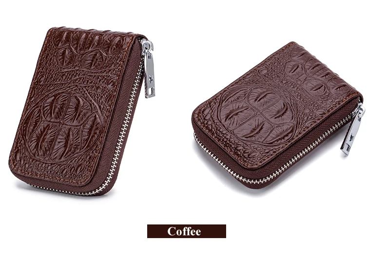 Lomelobo Split Leather Card Wallet Women & Men Alligator Coin Purse Credit ID Card Holder Female Male Lady Bank Cards Wallet Hot 2019 HCL7143 Details (22)
