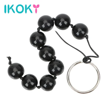 IKOKY Nine Anal Balls Sex Toys for Woman Adult Products Prostate Massage Glass Anal Bead Butt Vaginal Plug 1