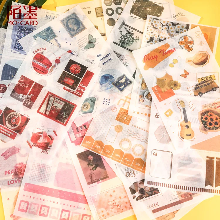 

3 pcs/pack Various Color Motif Bullet Journal Sticker Scrapbook Decoration PVC Stationery DIY Stickers School Office Supply