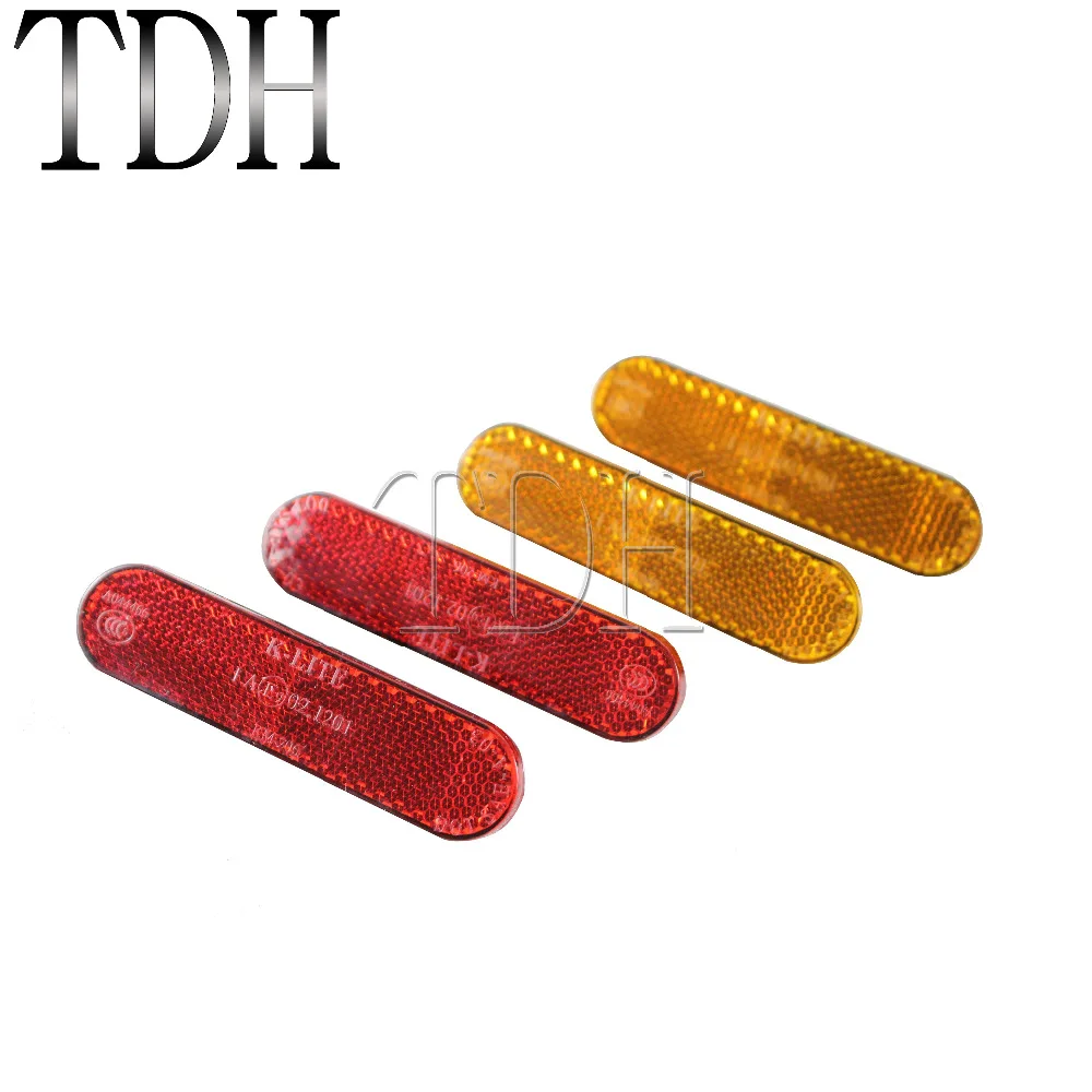 

Red And Yellow Motorcycle Bolt Rectangle Reflector Rear Tail Brake Stop For Most Motorcycles ATV Bikes Trailers