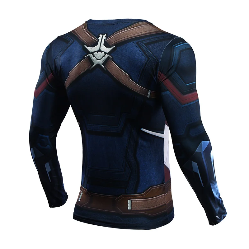 Spiderman Sports Long Sleeve Men Tops Compression Gym Fitness Running 3D T-shirt