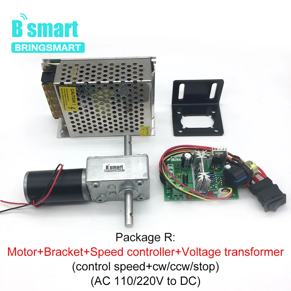 Двигатель Bringsmart 5840 31zy с двойным валом 24 В постоянного тока червь мотор редуктор 4