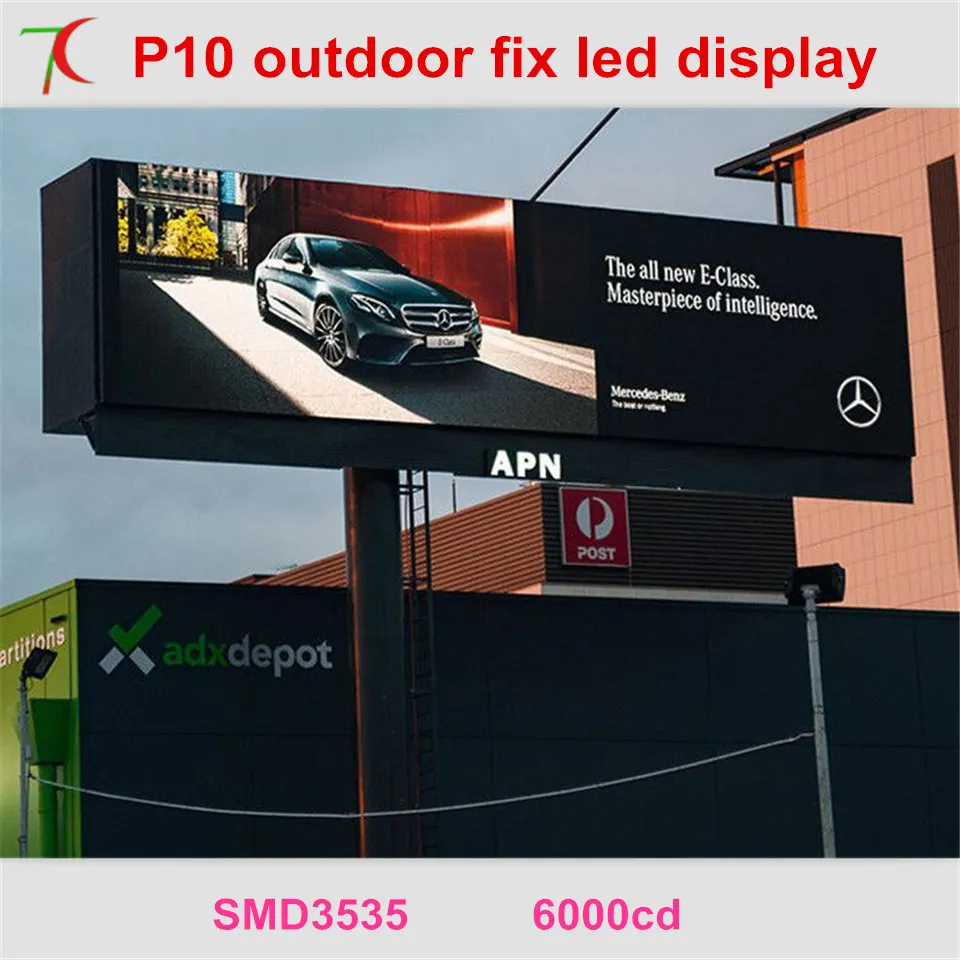 

Cost-effective P10 SMD full color outdoor advertisement led display screen ,5500cd,simple cabinet