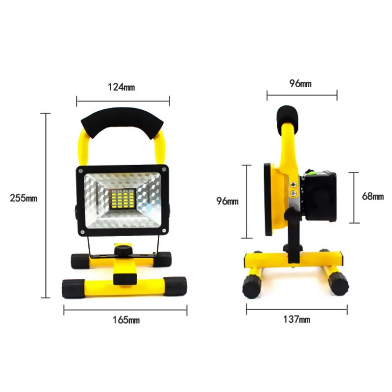 4 шт. 24 светодио дный Светодиодный прожектор 30 Вт Портативный перезаряжаемый прожектор безопасности Открытый прожектор водостойкий