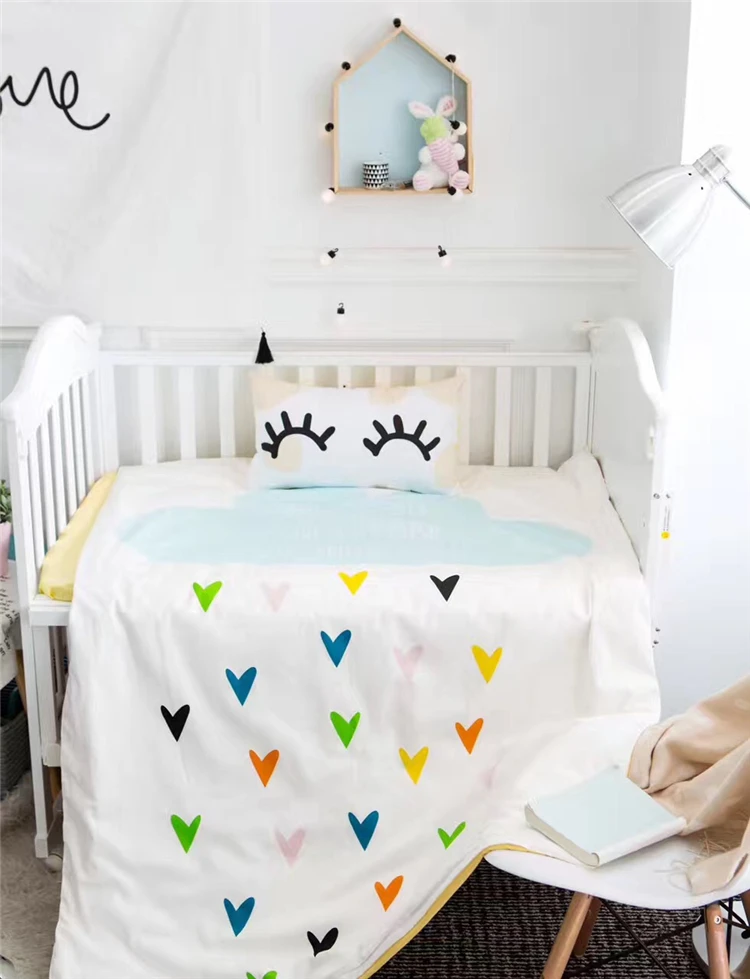 3pcs/set cotton baby bedding set swan bear Elephant rabbit design included duvet cover flat sheet pillowcase for baby boy girl 3pcs/set cotton baby bedding set swan bear Elephant rabbit design included duvet cover flat sheet pillowcase for baby boy girl