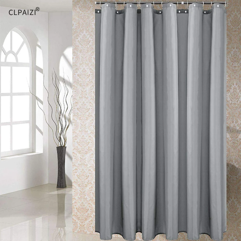 

CLPAIZI Solid Color Shower Curtain Waterproof Mildew Proof Shower Curtain With Hooks Bathroom Accessories Bath Curtain D30