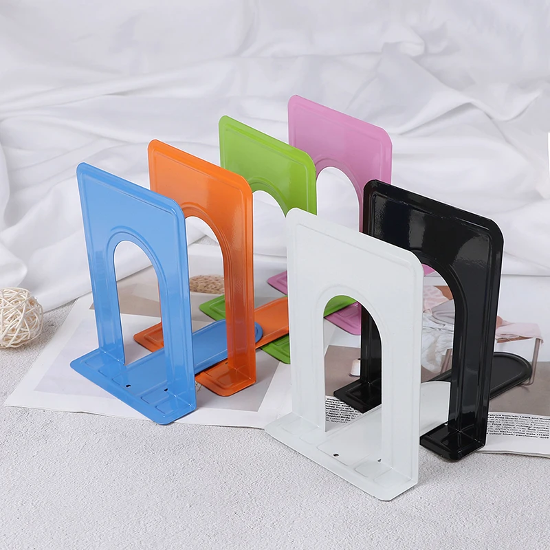 

Colourful Anti-skid Metal Bookends Shelf Book Case Suited for Home and Office Practical Bookends Stationery