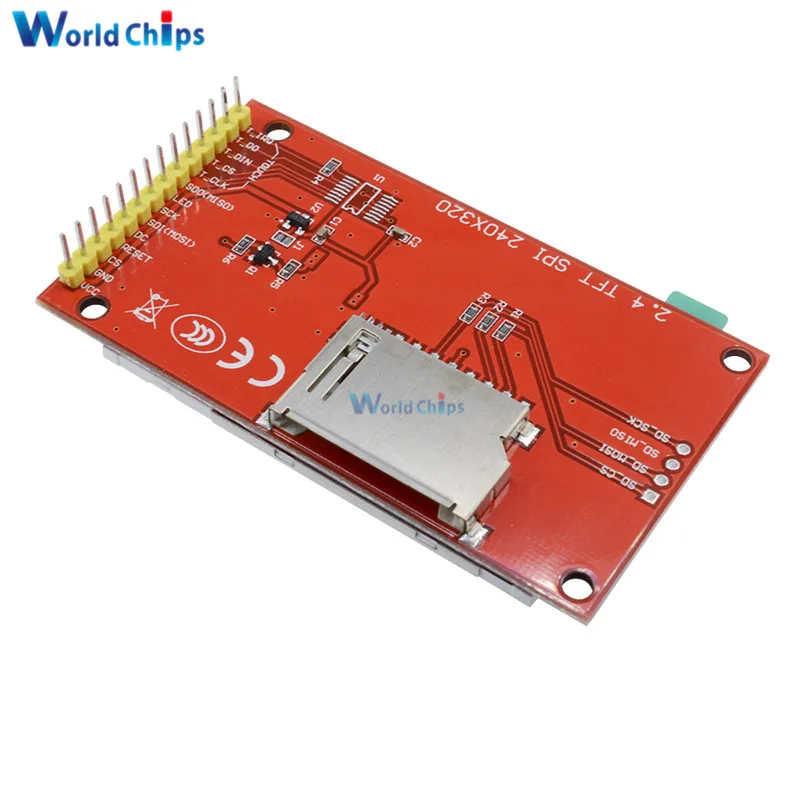 2," 2,4 дюйма 240x320 SPI TFT lcd модуль последовательного порта 5 В/3,3 В PCB адаптер Micro SD карта ILI9341 ЖК-дисплей белый светодиодный для Arduino