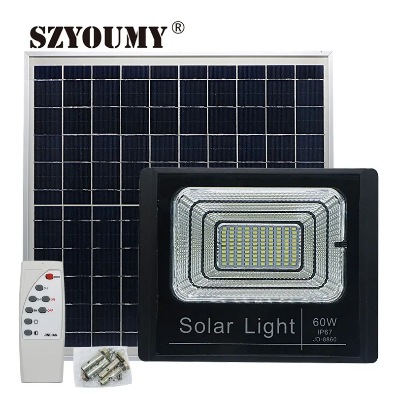 

SZYOUMY LED Solar flood Light 40W 60W 100W Spotlights IP66 Intelligent Outdoor Lighting Waterproof Garden Square Landscape