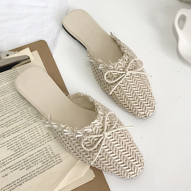 2019 New Chinese Mesh Slippers Women Mules Shoes Woman Flat Mules ...