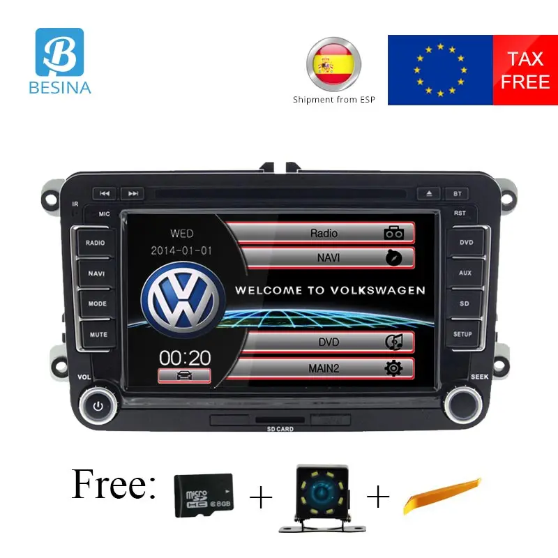 Besina 7 дюймов 2 din Автомобильный dvd плеер для Volkswagen VW Passat POLO GOLF Skoda Seat Leon gps навигация