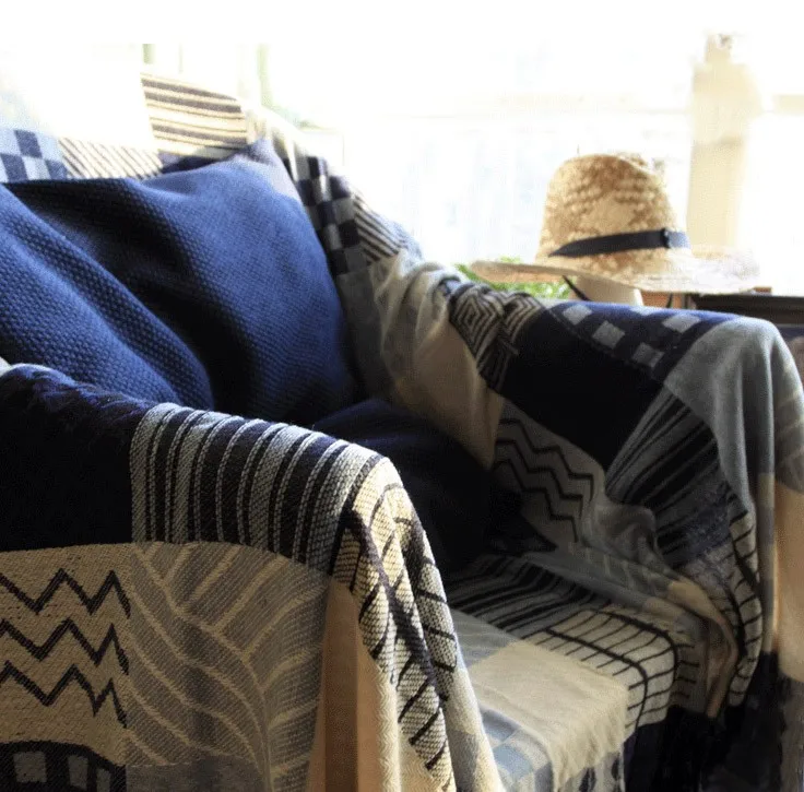Голубые ленточки Ленточки тканые мягкий диван одеяла, покрывала диван крышка чехол для стула, стола крышка домашний декор 150x190 см/220x260 см