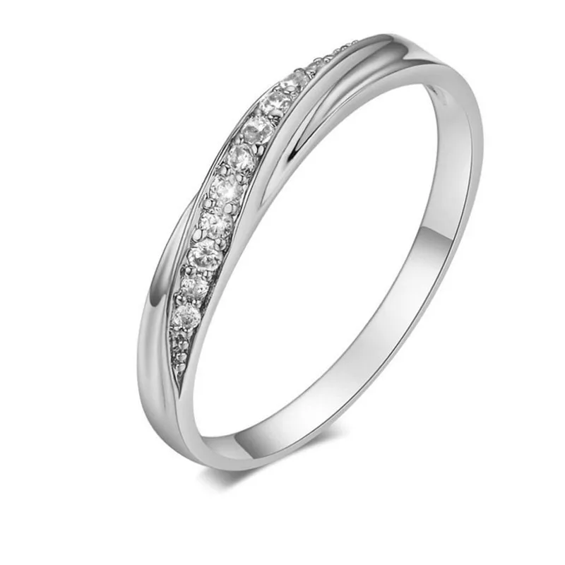 F White gold Кольца с кристаллами для женщин AAA белый кубический цирконий обручальное кольцо CZ кольцо модные украшения - Цвет основного камня: F White gold