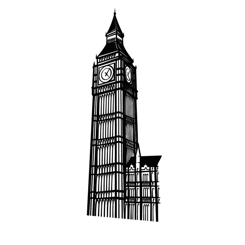 

Big Ben London Clock Vinyl Wall Art Sticker Travel Landmarks Decal For Living Room Decoration Interior Fashion Mural Home Decor