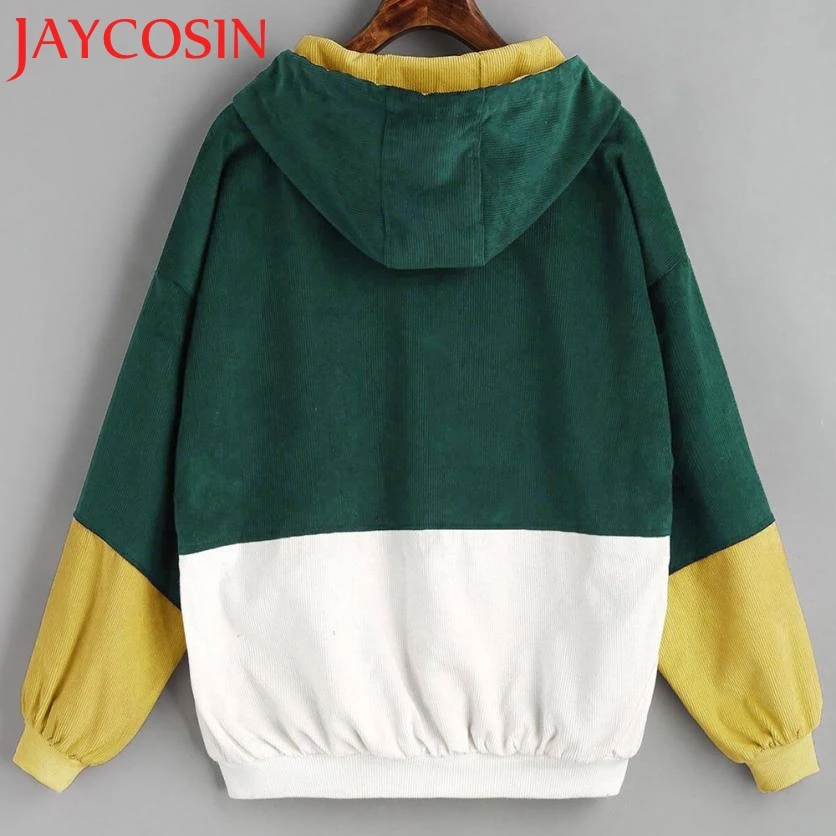 Куртка Для женщин с длинным рукавом вельвет лоскутное Oversize куртка на молнии