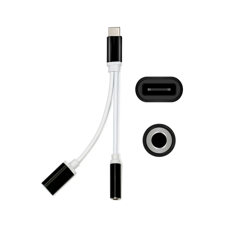 USB Type C Audio charging cable Type C to 3 5 Earphone audio cable Adapter 3