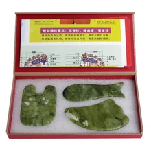 Натуральный глазурь Нефритовый камень массажер тела и лица гуаша скребок гуаша пластины acupoint массаж 0026