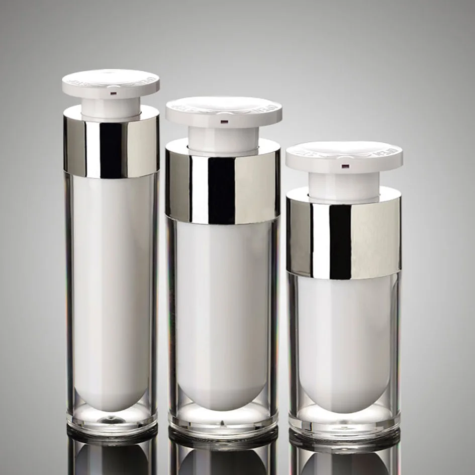 Download 50pcs/lot silver 15ml 30ml 50ml airless bottle high quality Acrylic vacuum pump bottles lotion ...