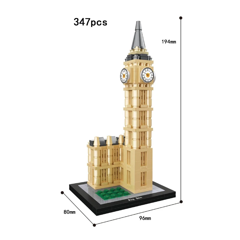 Всемирно известный исторические культуры и искусства Архитектура строительный блок Лувр башни Бурдж-Халифа Биг Бен модель Кирпич игрушка FO малыш - Цвет: Big ben