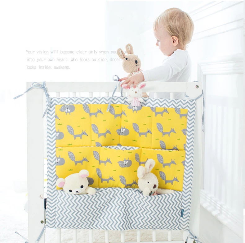 AAG хлопковая детская кровать подвесная сумка для хранения кроватка для новорожденного кроватки органайзер для детских игрушек подгузник карман для кроватки постельные принадлежности 20