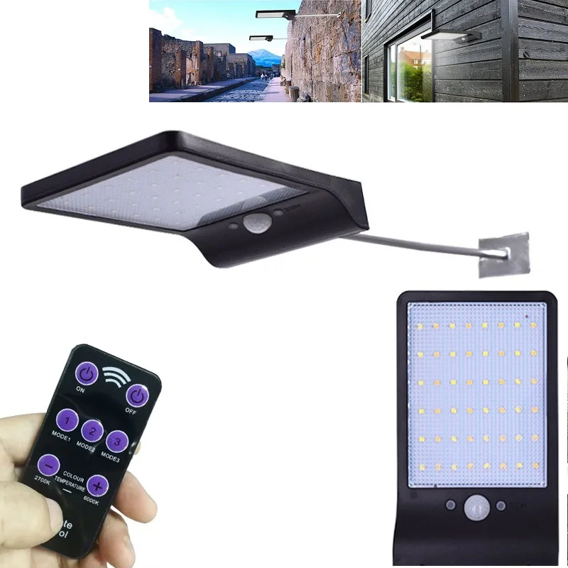 

Solar Outdoor Lights Wall Street with Mounting Pole Outdoor Motion Sensor Detector Light Security Lighting Solar Powered
