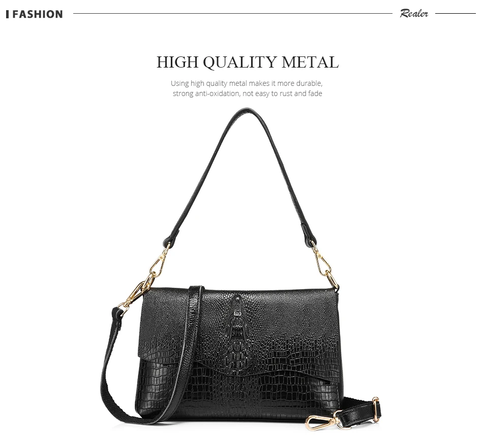 genuíno com crocodilo impressão bolsa de moda
