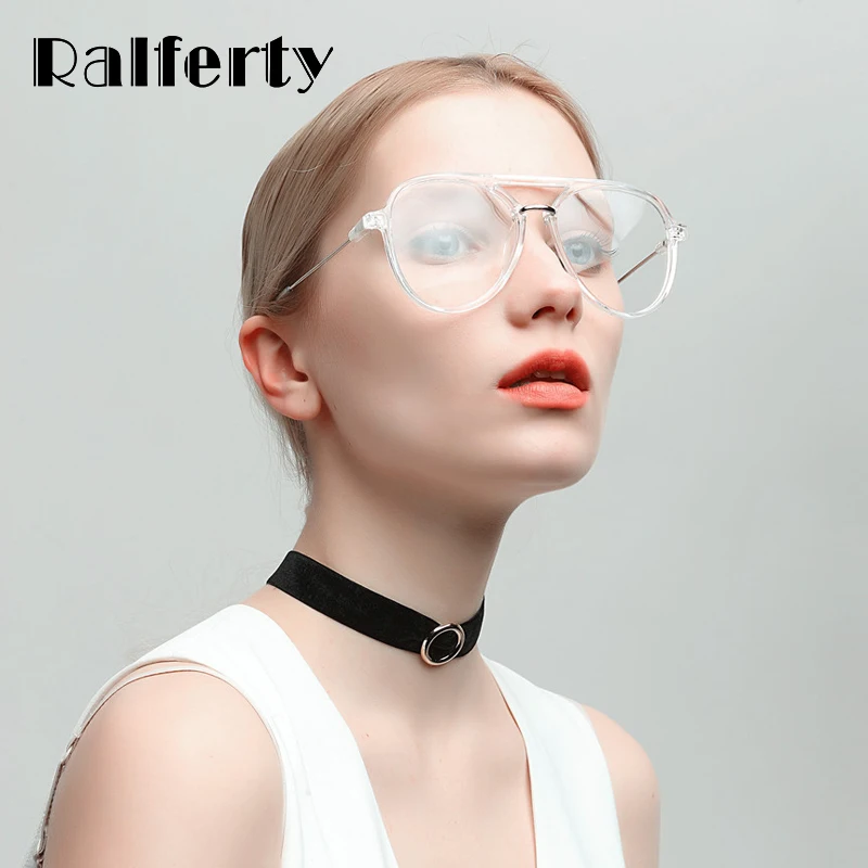 

Ralferty Oversized Transparent Eyewear Frames Women Men Pilot Eyeglasses Frame For Optical Prescription Glasses Spectacle W1339