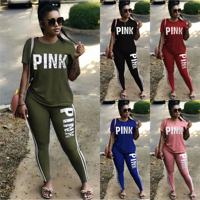 

Yvlvol letter print 2019 women Set summer Two Piece Set gym Sexy clothes for women tracksuit Set Sportwear biker shorts