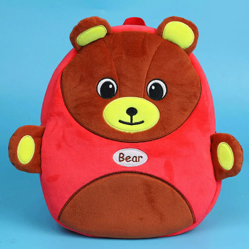 Bear Детский плюшевый рюкзак в детский сад, школьный рюкзак для малышей с мультяшным животным, сумка на плечо, для путешествий, милый - Цвет: Bear