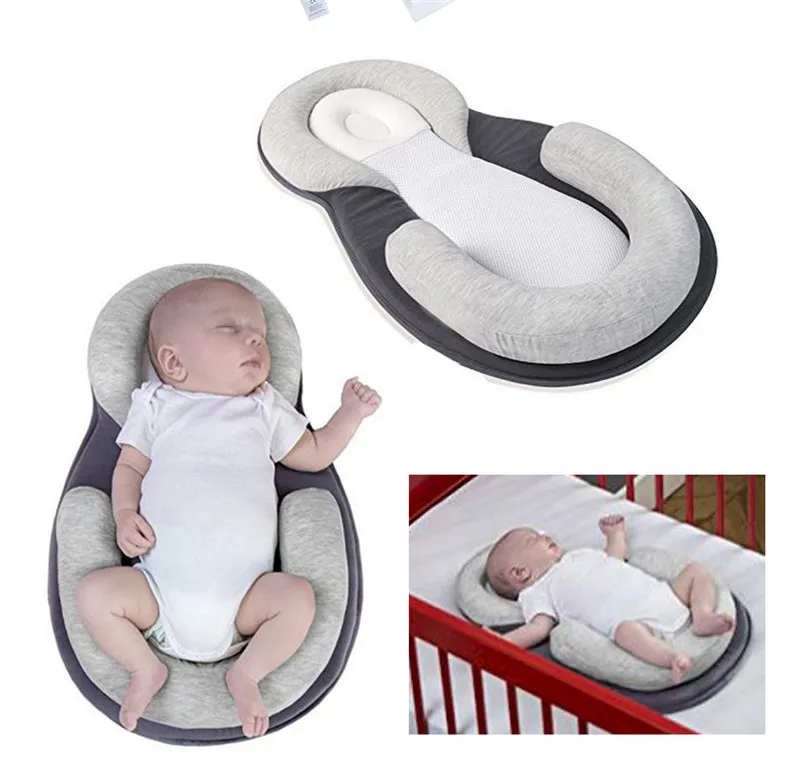 PUDCOCO Горячие младенческой новорожденных формирование подушка для сна предотвратить плоская голова сна кроватки портативный гнездо кровать матрас